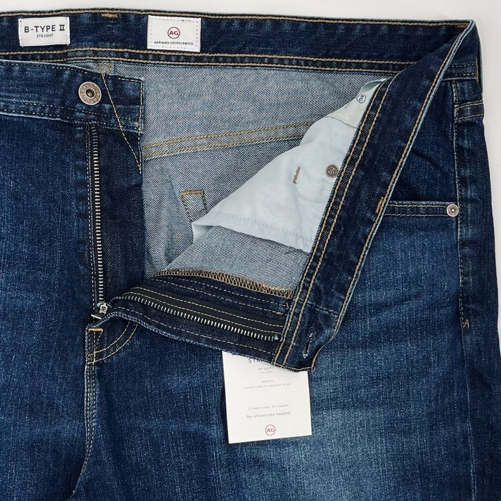 NWT AG Adriano Goldschmied B-Type II Straight Dark Wash Denim Jeans 41 X 36 - Picture 5 of 9